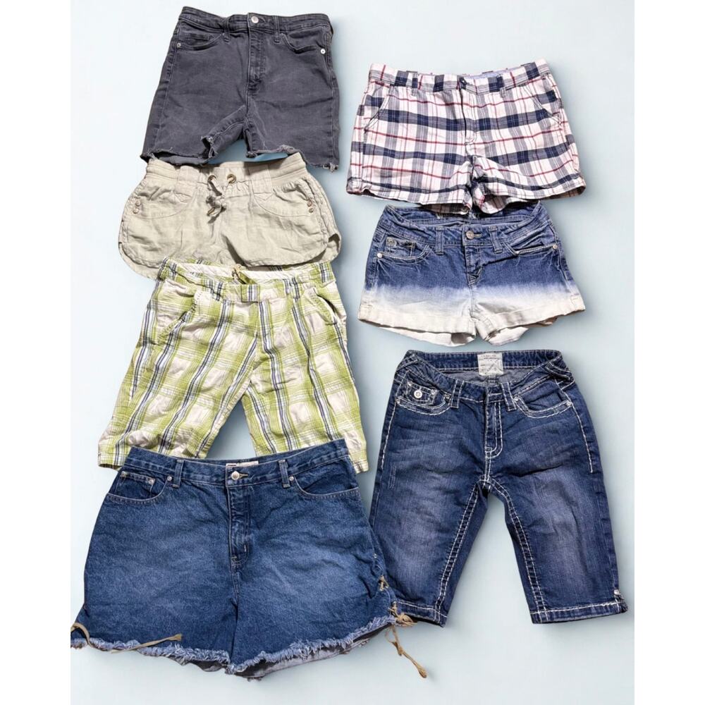 Womens Lot 20 Y2K Denim Shorts Jeans Sweatpants Abercrombie Baby Phat READ INFO - Picture 2 of 14